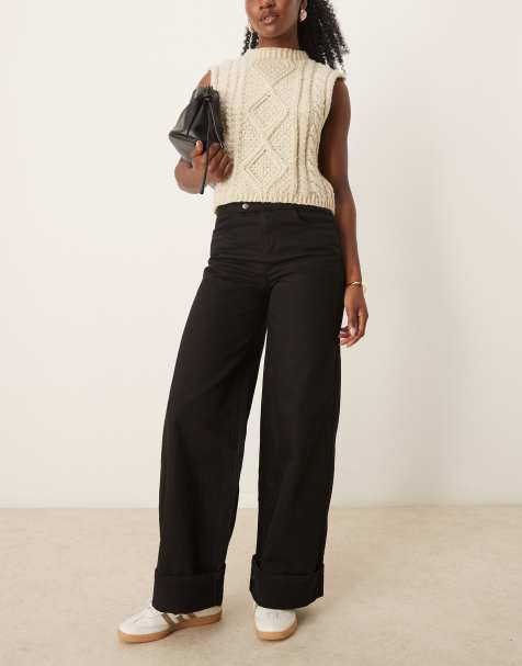 ASOS DESIGN - Jean slim à revers - Bleu moyen - view 1
