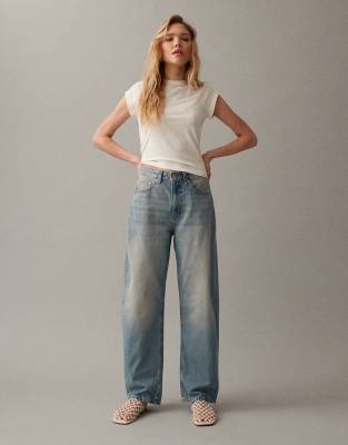 Jean slim barrel - Délavage vintage-Bleu W36 L34