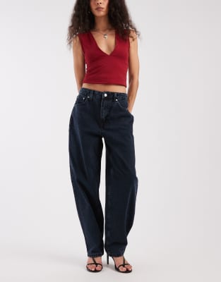 Jean slim bouffant - Bleu-noir-Bleu marine W28 L34