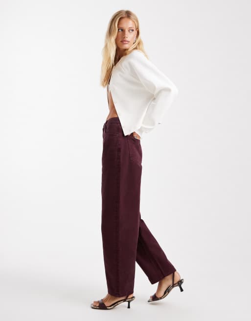 ASOS DESIGN - Jean slim bouffant - Bordeaux, 3 de 5