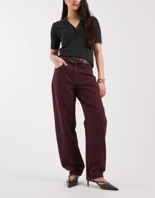 Jean slim bouffant - Bordeaux-Rouge 42