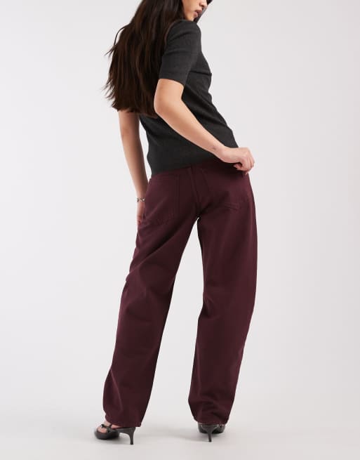 ASOS DESIGN - Jean slim bouffant - Bordeaux, 2 de 5