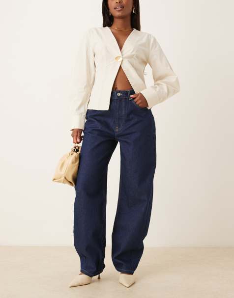 ASOS DESIGN - Jean slim bouffant - Brut délavé - view 1