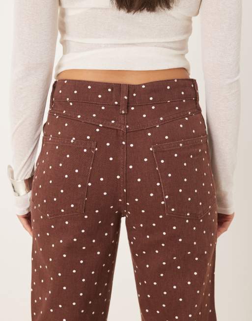 ASOS DESIGN - Jean slim court avec micro pois - Marron, 5 de 5