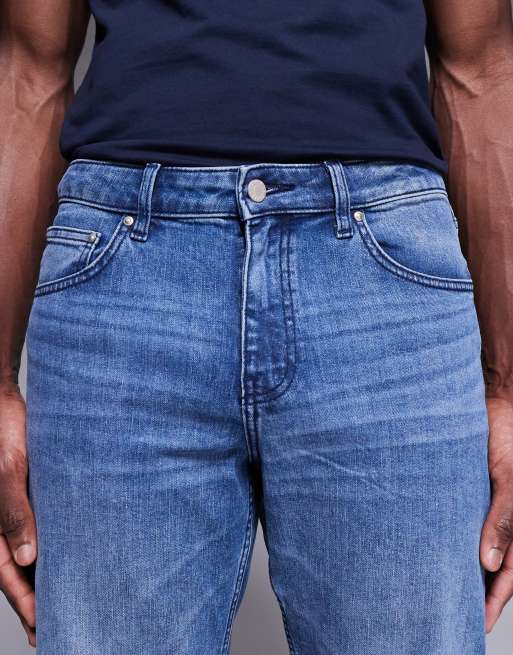 ASOS DESIGN - Jean slim teinté - Bleu moyen délavé, 5 de 5