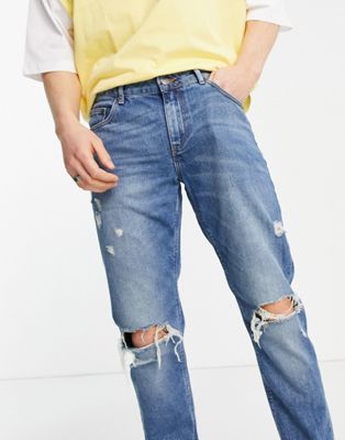 Jeans Jean slim ultra déchiré - Bleu délavé moyen