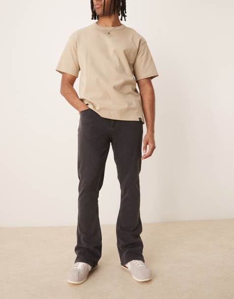 ASOS DESIGN - Jean stretch évasé - Noir délavé - view 1