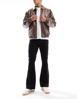 ASOS DESIGN - Jean stretch évasé - Noir