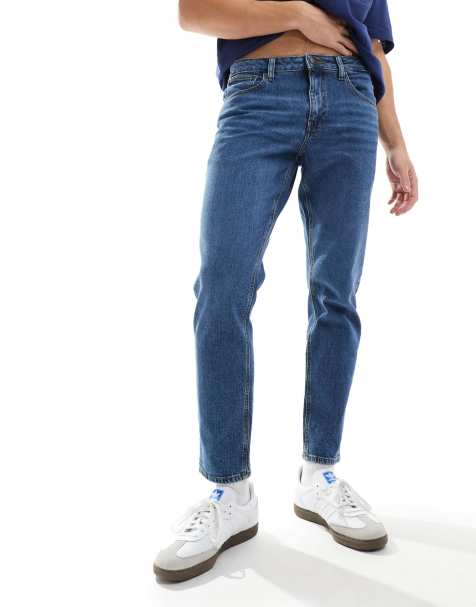 ASOS DESIGN - Jean stretch fuselé - Bleu délavé foncé - view 1
