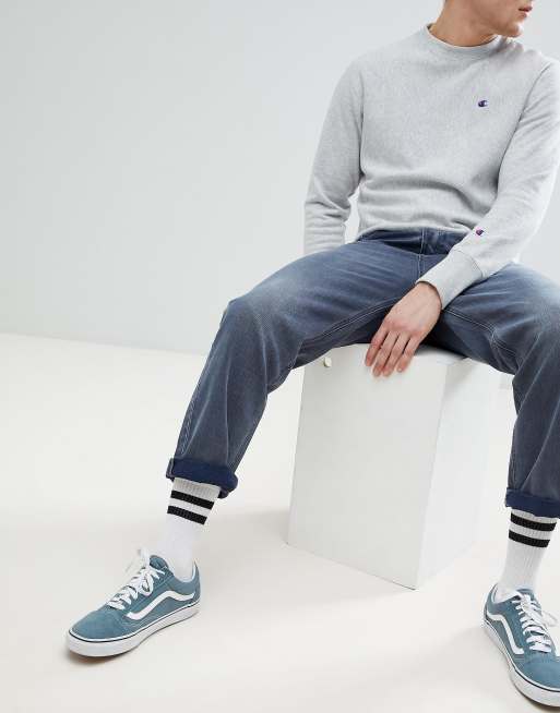 ASOS DESIGN - Jean style skateur - Bleu délavé fumé