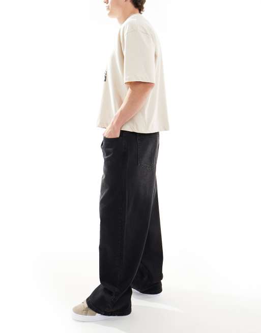 ASOS DESIGN super baggy jeans with tint in washed black