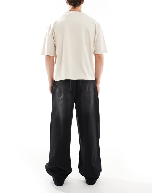 ASOS DESIGN super baggy jeans with tint in washed black