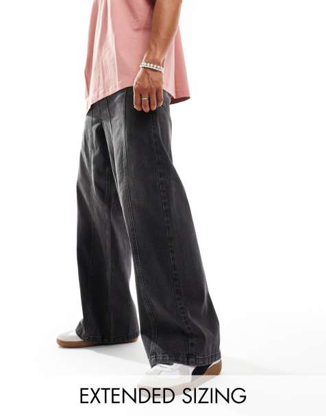 ASOS DESIGN - Jean ultra baggy à empiècements - Noir délavé - view 1