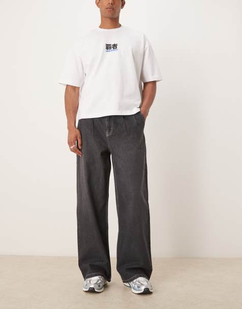 ASOS DESIGN - Jean ultra baggy à pinces - Noir délavé - view 1