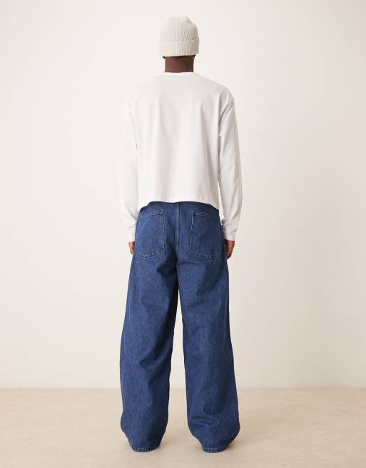 ASOS DESIGN - Jean ultra baggy avec élastique à l'arrière - Bleu moyen délavé, 2 de 5