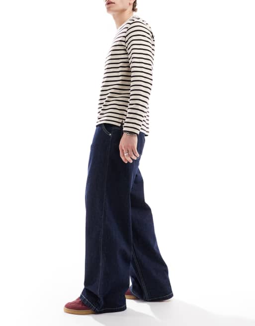 ASOS DESIGN super baggy jeans in dark wash blue