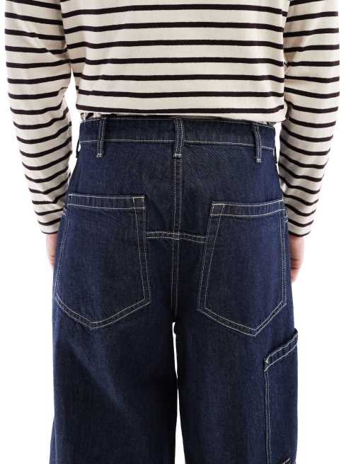 ASOS DESIGN super baggy jeans in dark wash blue