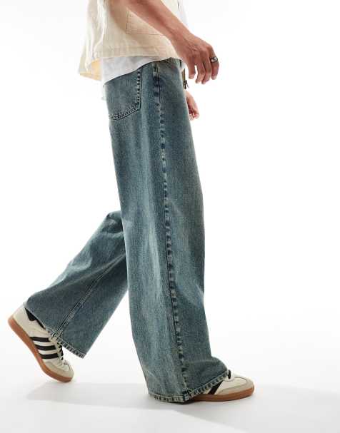 ASOS DESIGN - Jean ultra baggy effet vintage - Bleu vintage teinté vert - view 1