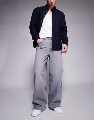Jean Baggy Please Taille M, Gris - Occasion En Très Bon état, Style Mom