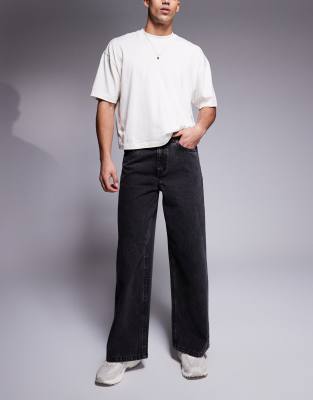 ASOS DESIGN - Jean ultra baggy - Noir délavé