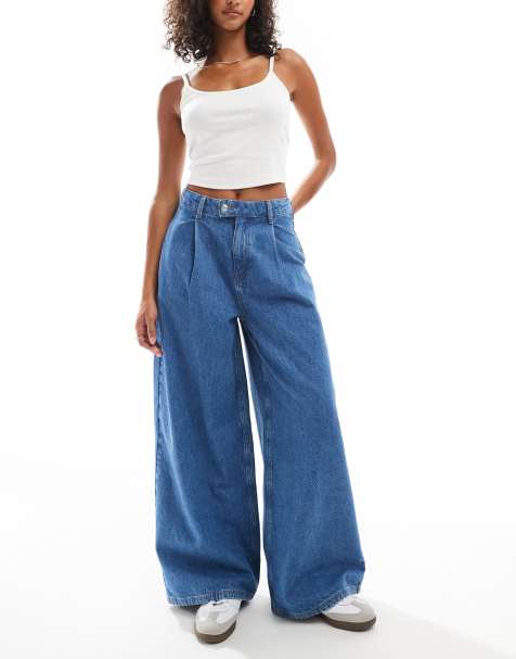 ASOS DESIGN - Jean ultra large à pinces - Bleu moyen - view 1