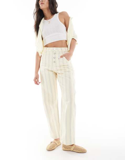 ASOS DESIGN - Jeans a cilindro a righe color latticello - view 1