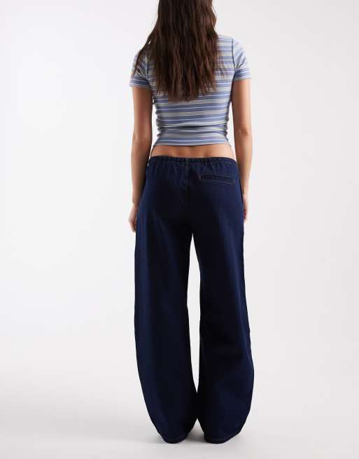 ASOS DESIGN - Jeans a cilindro color indaco, 3 di 5