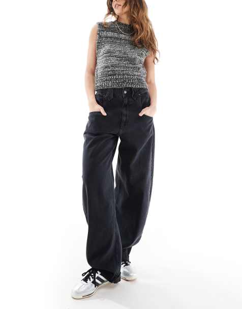 ASOS DESIGN - Jeans a cilindro nero slavato con tasca - view 1