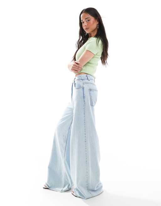 ASOS DESIGN - Jeans a fondo ampio azzurri, 3 di 5