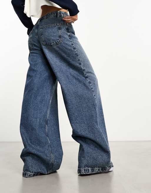 ASOS DESIGN - Jeans a fondo ampio blu medio, 3 di 5