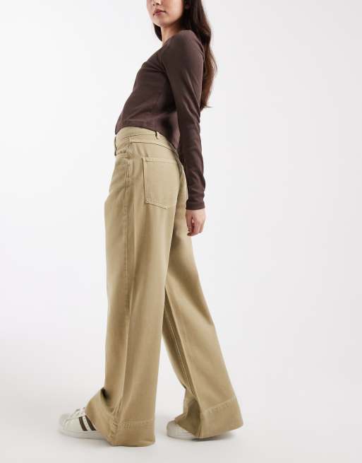 ASOS DESIGN - Jeans a fondo ampio color pietra, 4 di 5