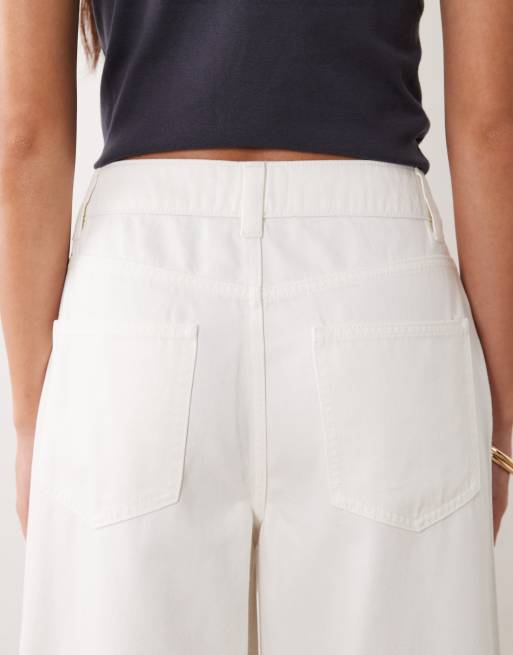ASOS DESIGN - Jeans a fondo ampio e vita alta bianchi, 4 di 5