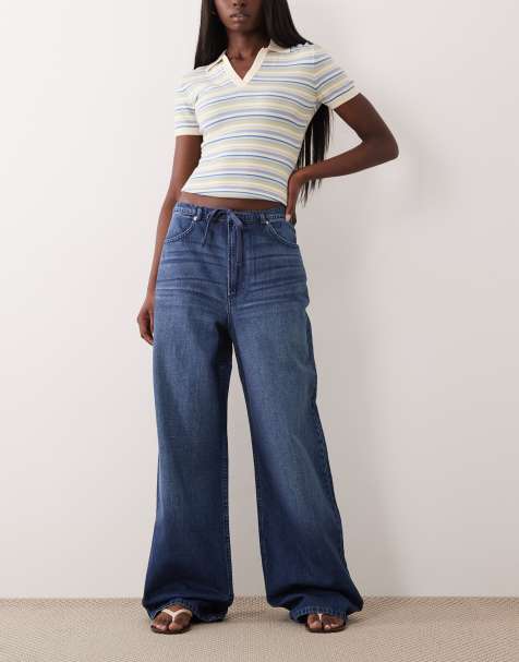 ASOS DESIGN - Jeans a fondo ampio lavaggio blu medio - view 1