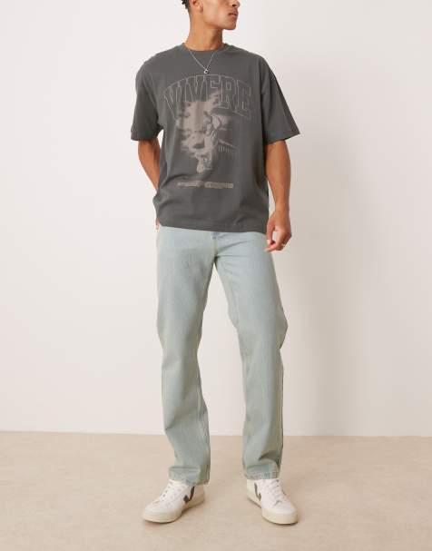 ASOS DESIGN - Jeans a gamba dritta verde tinto - view 1