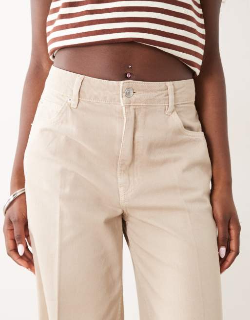 ASOS DESIGN jeans a gamba larga con piega davanti in mocha, 5 di 5