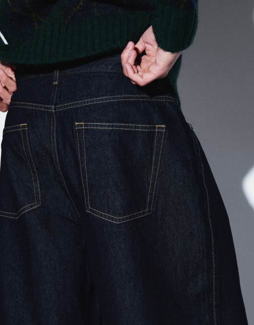 ASOS DESIGN jeans a gamba larga in indaco grezzo, 4 di 5