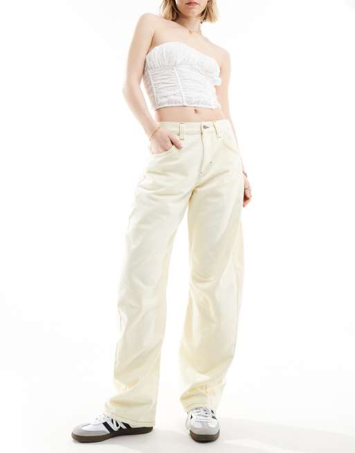 ASOS DESIGN - Jeans a palloncino color latticello