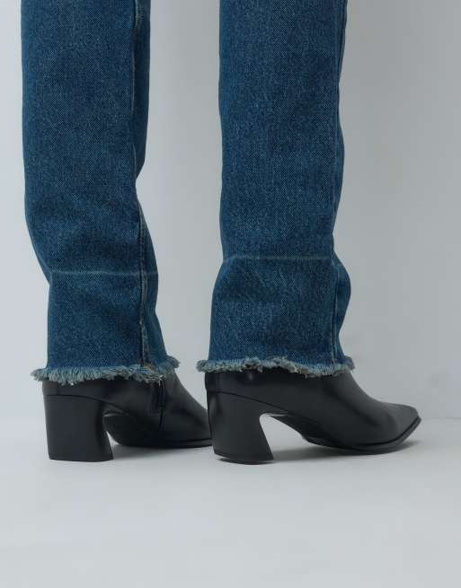ASOS DESIGN jeans a vita alta pinch con lavaggio vintage e orli grezzi, 5 di 5
