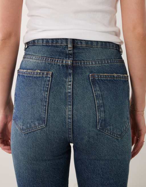 ASOS DESIGN jeans a vita alta pinch con lavaggio vintage, 5 di 5