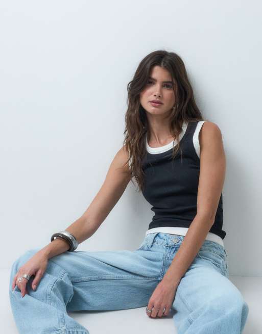 ASOS DESIGN jeans a vita bassa a gamba larga in lavaggio chiaro slavato, 5 di 5