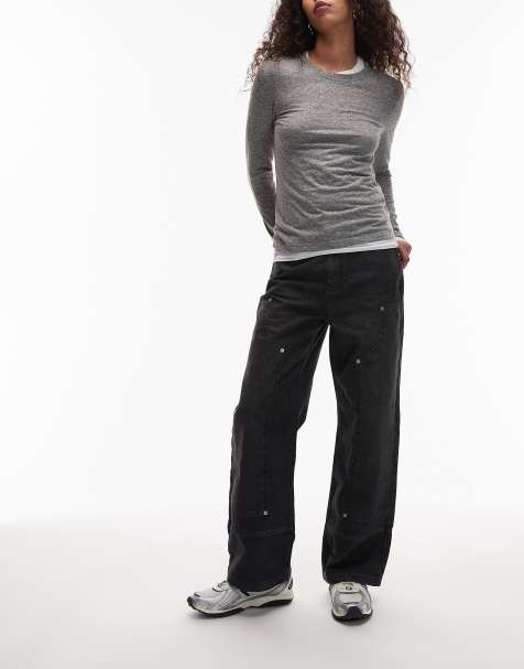 ASOS DESIGN - Jeans a vita medio alta nero slavato - view 1