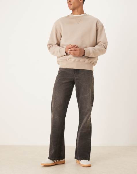 ASOS DESIGN - Jeans a zampa ampi nero slavato con tintura marrone - view 1