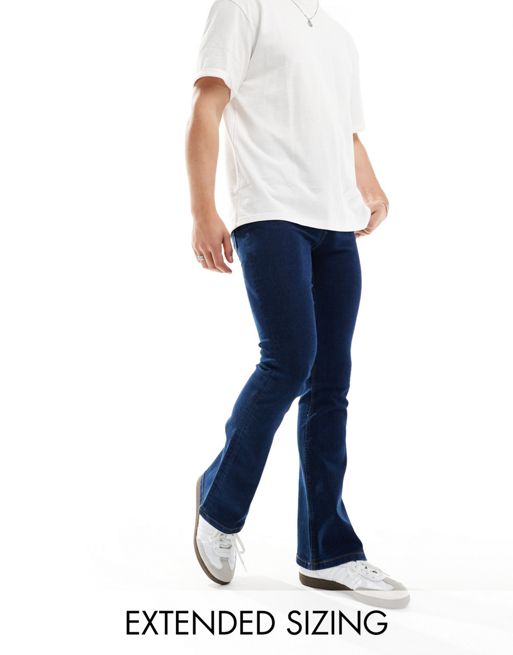 FhyzicsShops DESIGN - Jeans a zampa elasticizzati lavaggio blu scuro