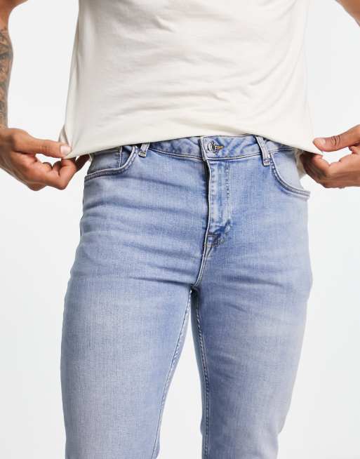 ASOS DESIGN - Jeans a zampa elasticizzato blu lavaggio chiaro vintage , 3 di 4