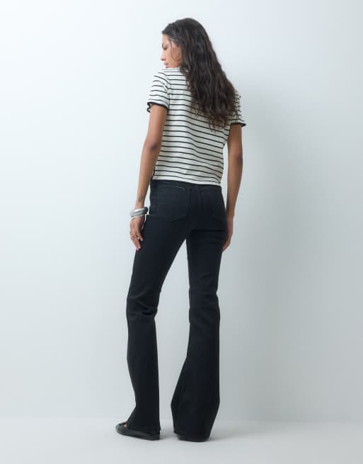 ASOS DESIGN - Jeans a zampa neri modellanti power stretch, 5 di 5