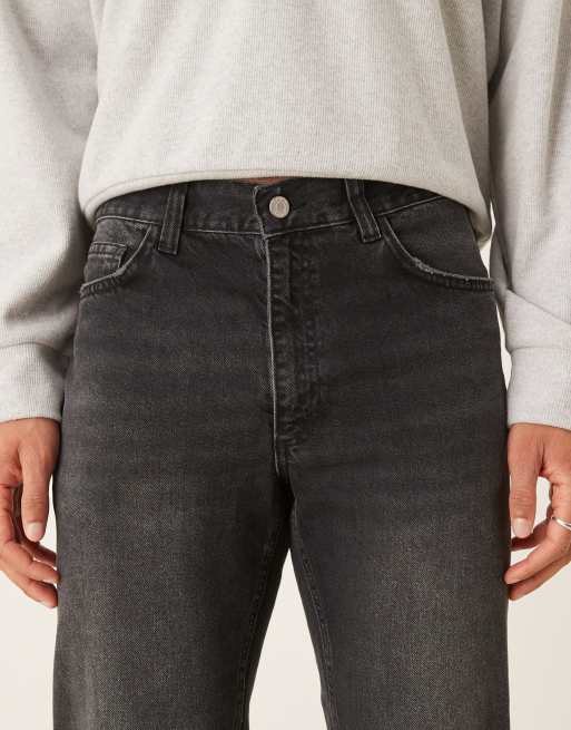 ASOS DESIGN - Jeans a zampa nero slavato stile vintage, 5 di 5