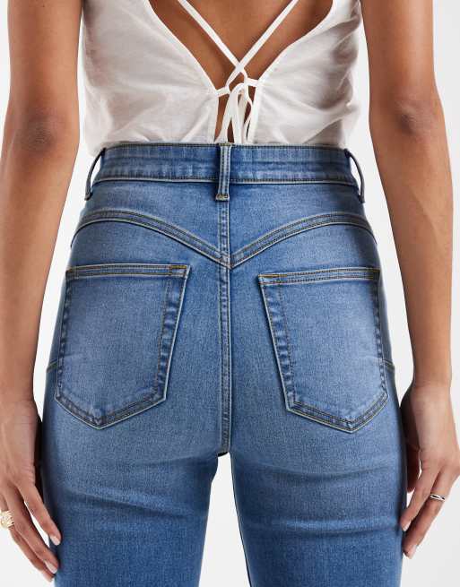 ASOS DESIGN - Jeans a zampa power stretch modellanti lavaggio medio chiaro , 4 di 5