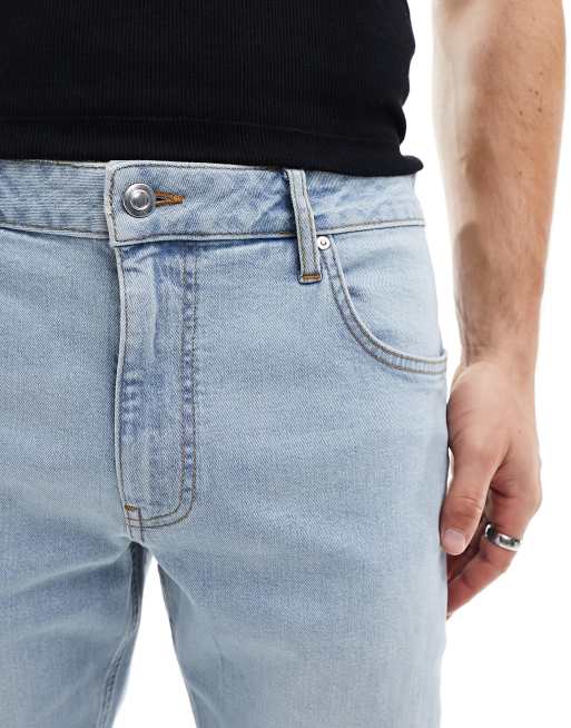 ASOS DESIGN - Jeans affusolati blu lavaggio chiaro, 2 di 5