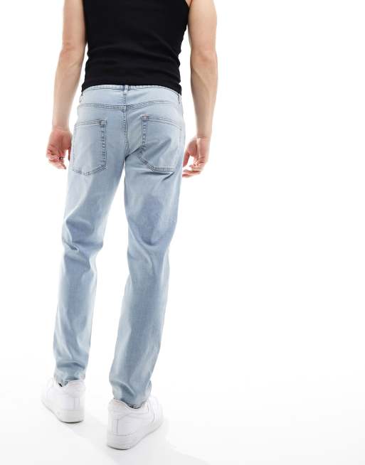 ASOS DESIGN - Jeans affusolati blu lavaggio chiaro, 3 di 5