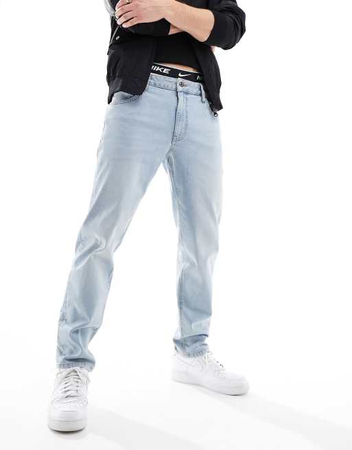 ASOS DESIGN - Jeans affusolati blu lavaggio chiaro, 4 di 5